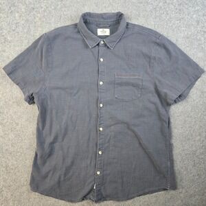 Marine Layer Button Up Shirt Mens Larger LT Gray Textured Print Beach Summer